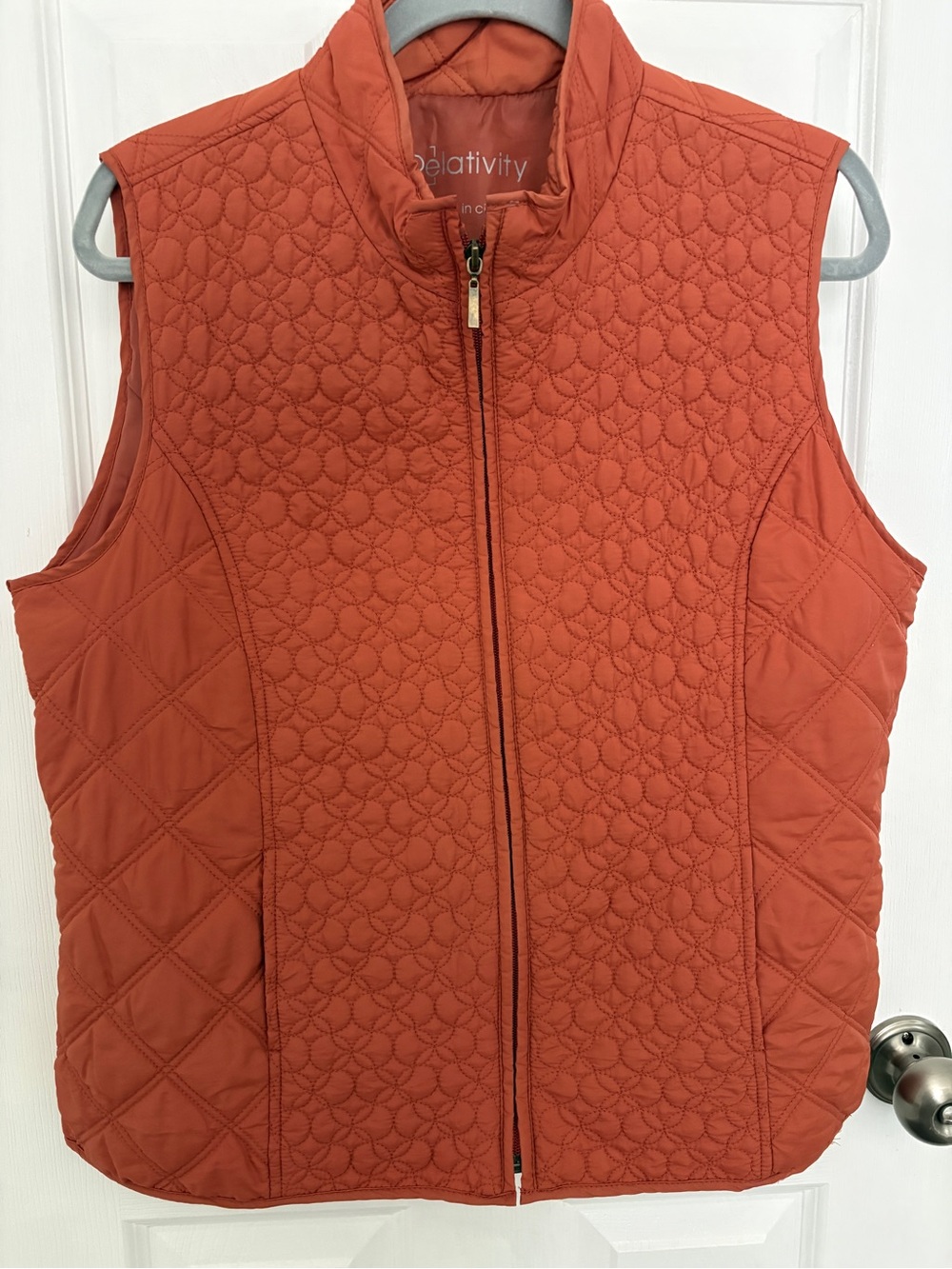 Relativity Quilted Sleeveless Vest in Rust